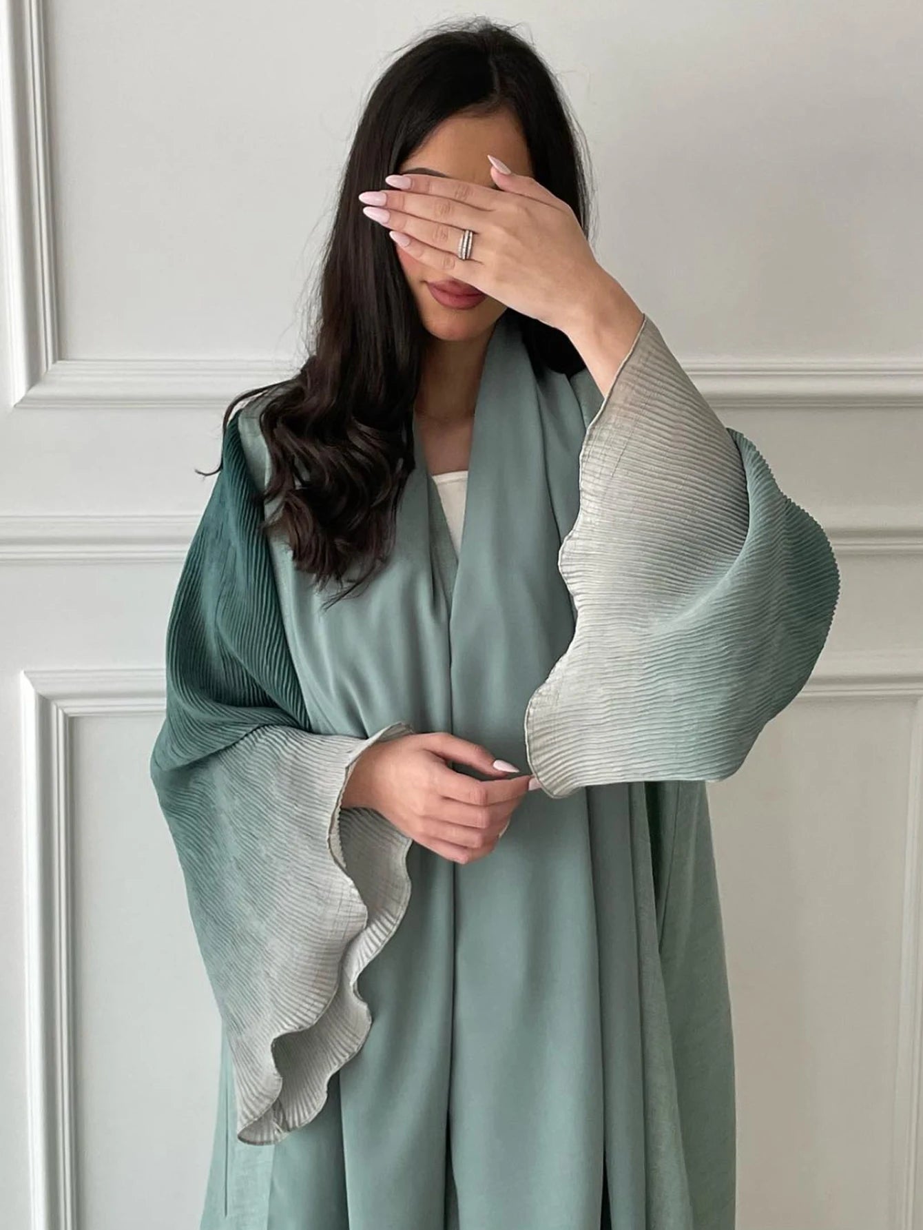 Flower Abaya - turquoise