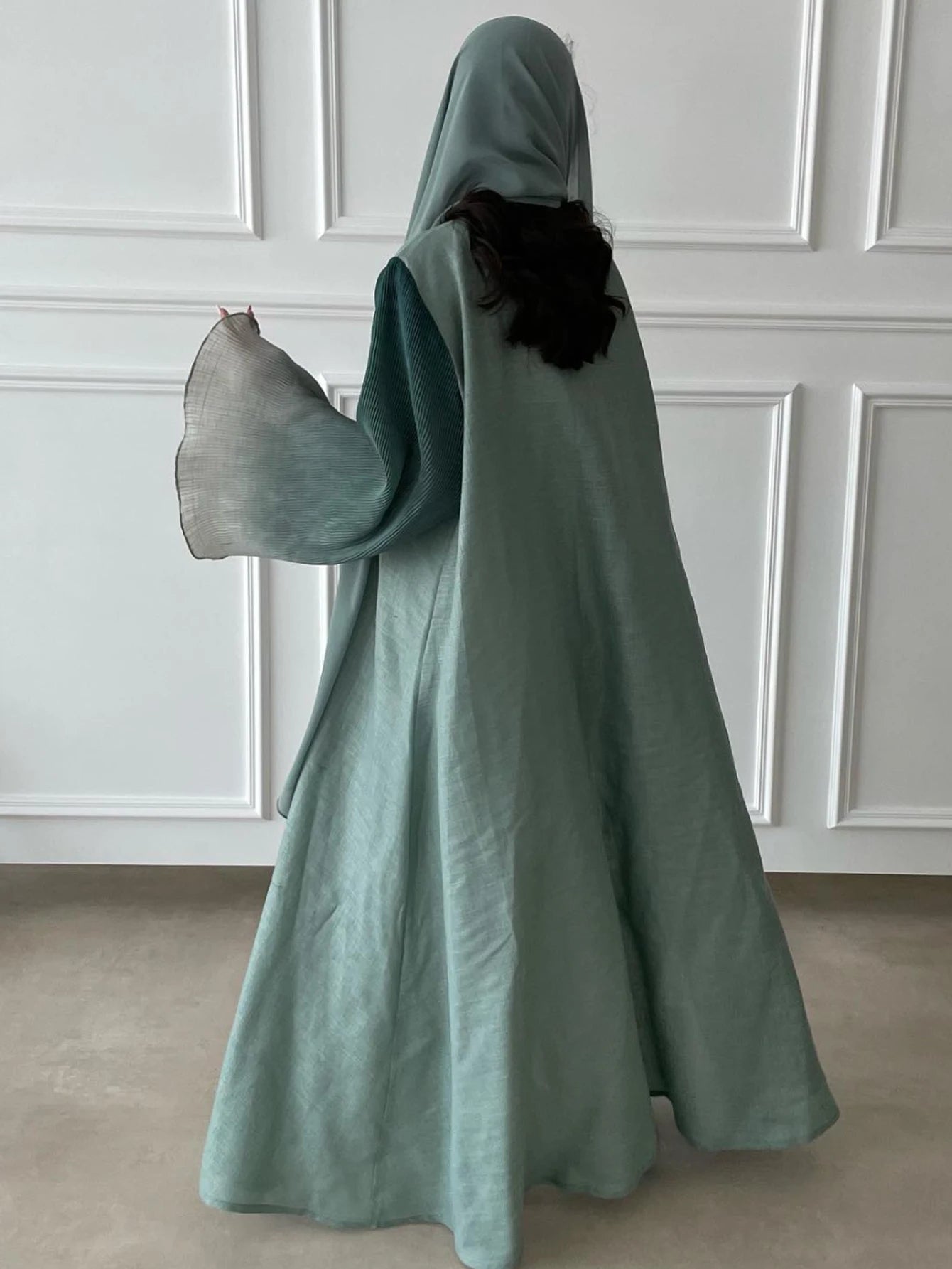Flower Abaya - turquoise
