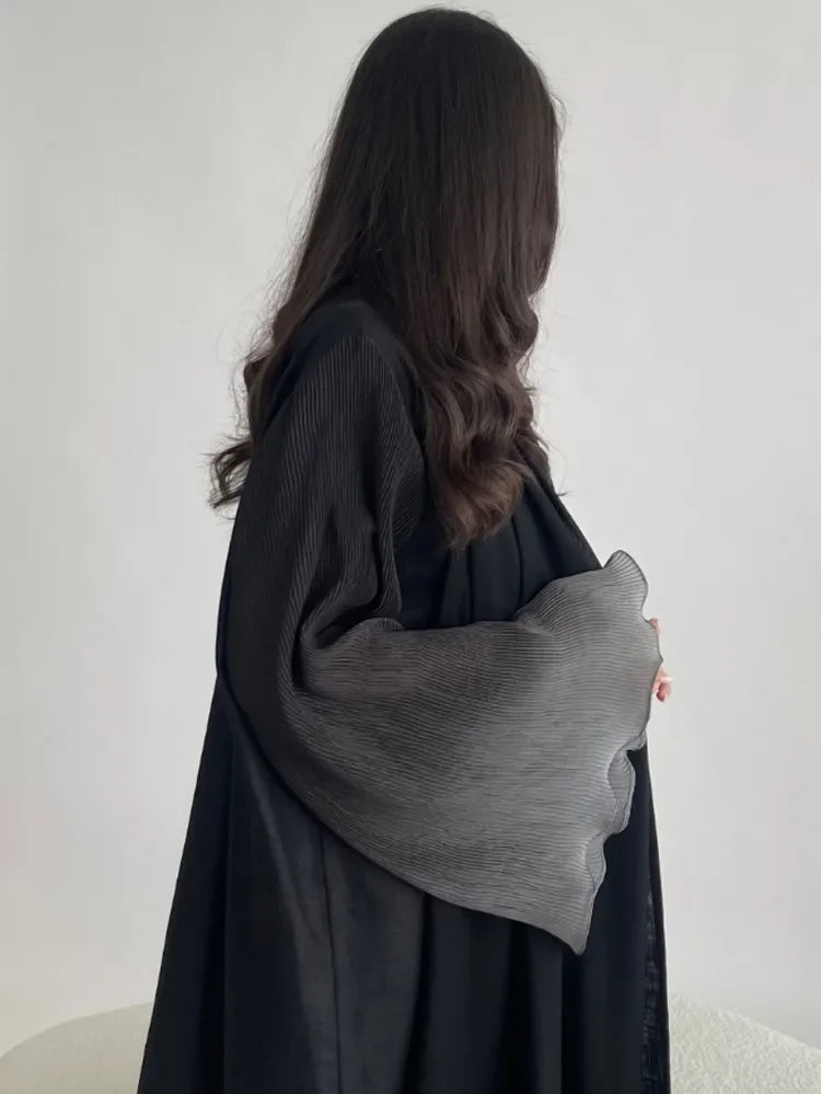 Flower Abaya - black