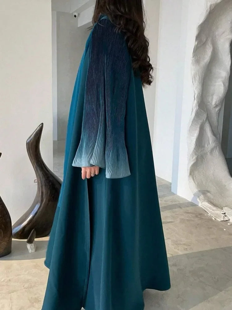 Flower Abaya - blue