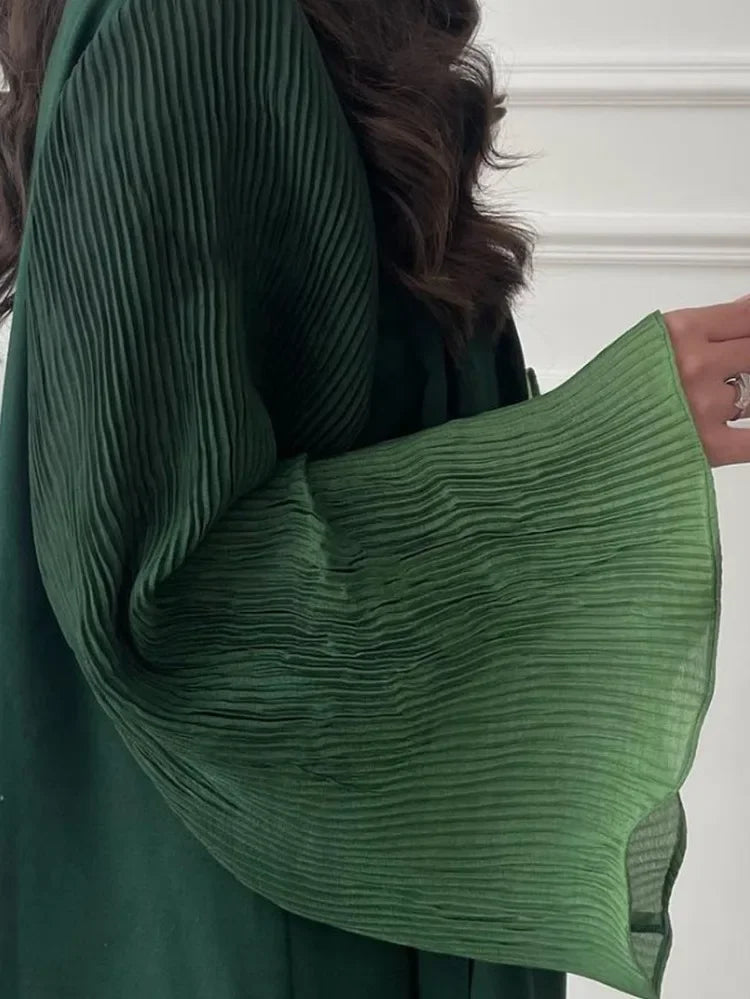 Flower Abaya - green