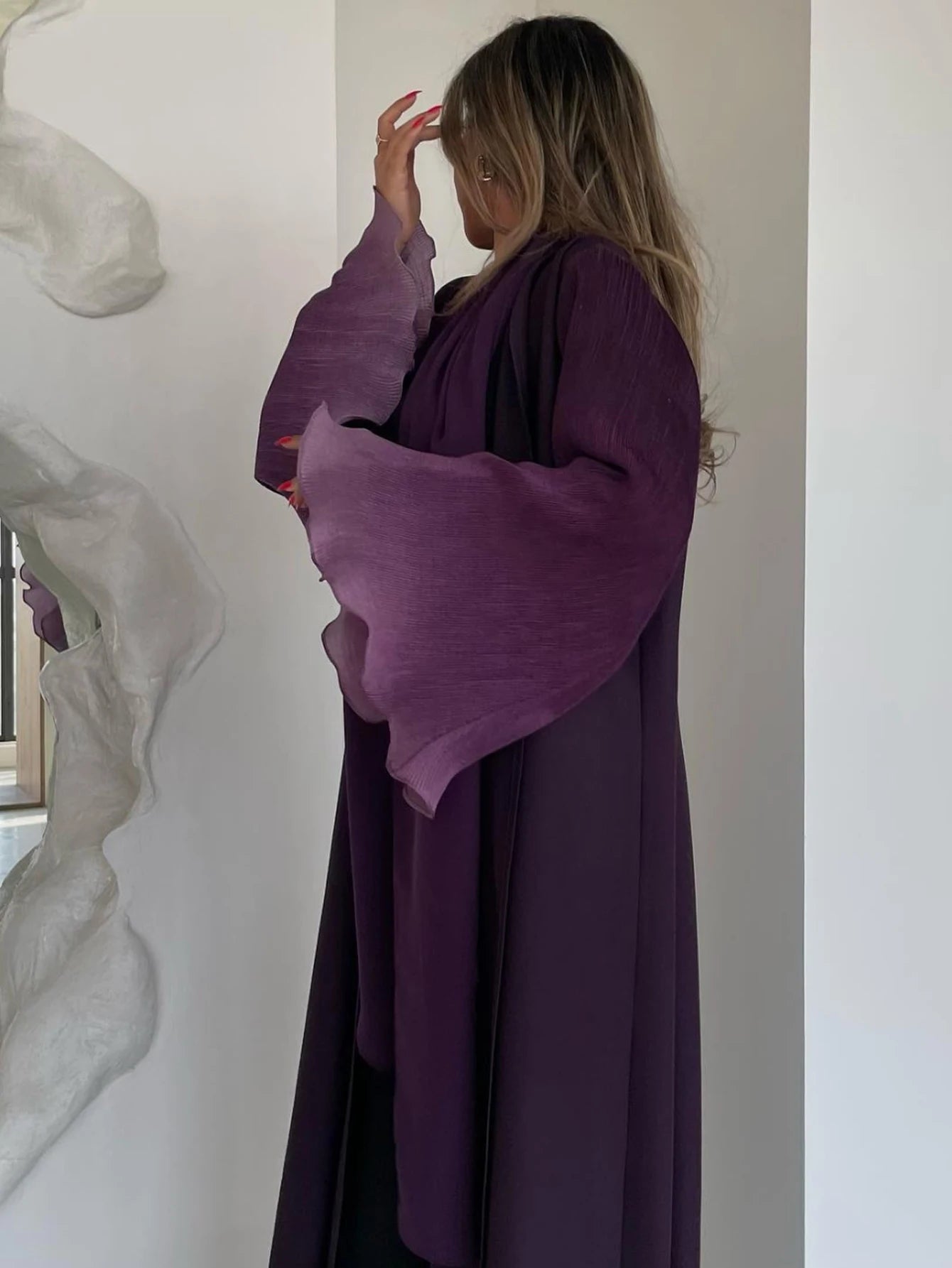 Flower Abaya - purple