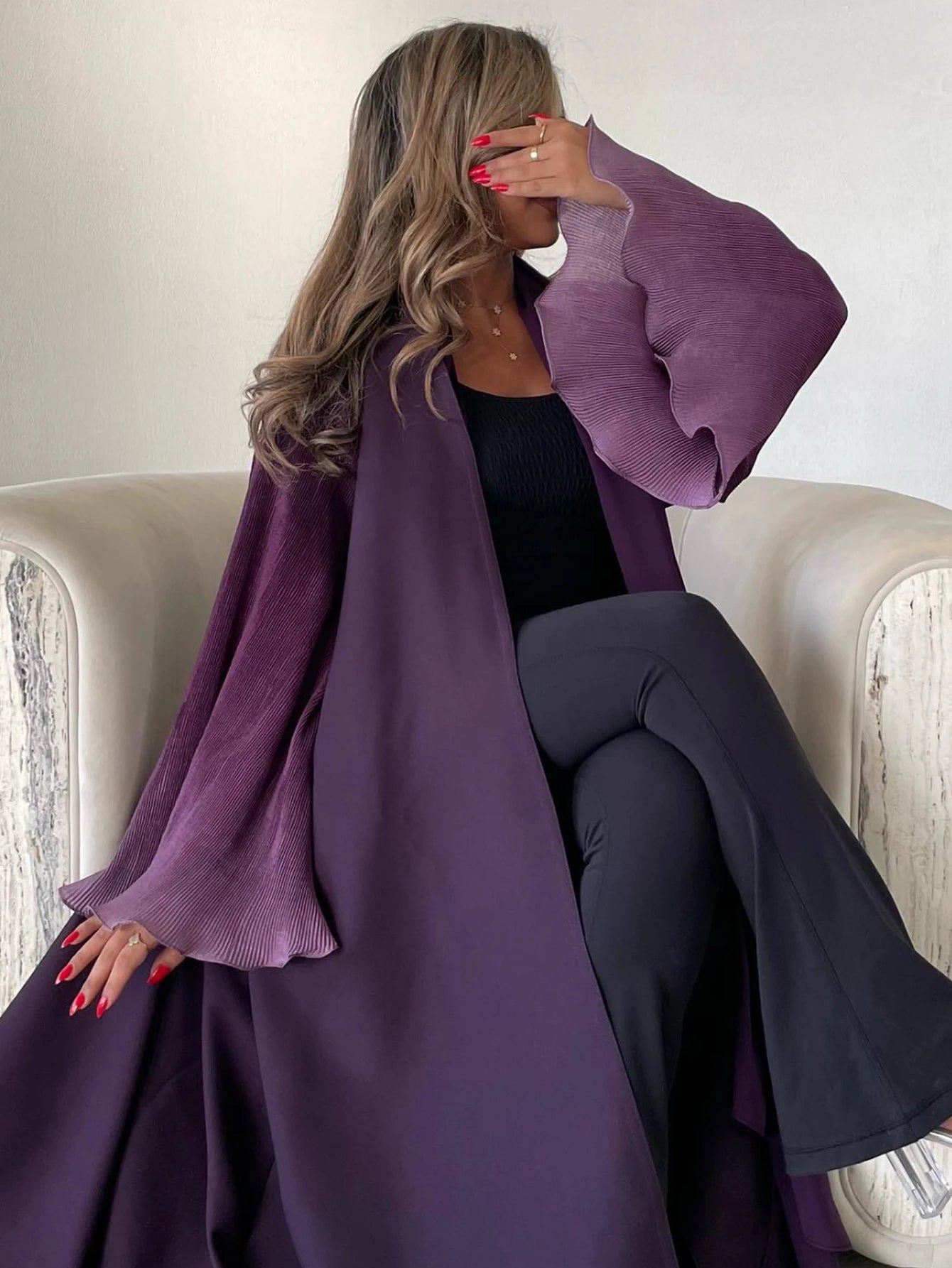 Flower Abaya - purple