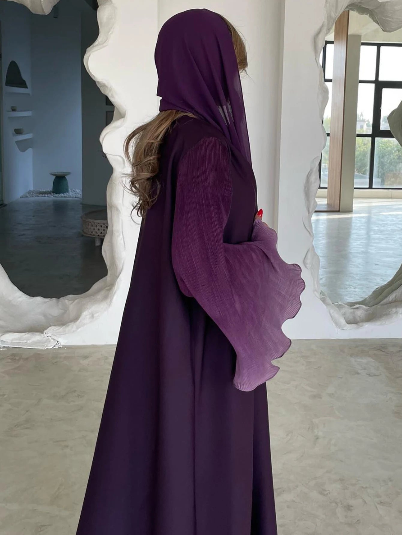 Flower Abaya - purple