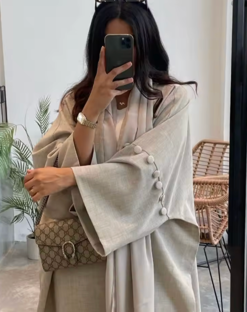 Linen Abaya - beige