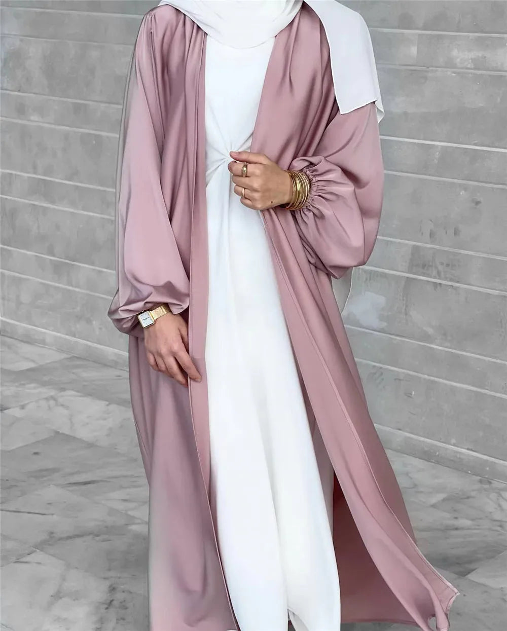 Silky Abaya - Rose
