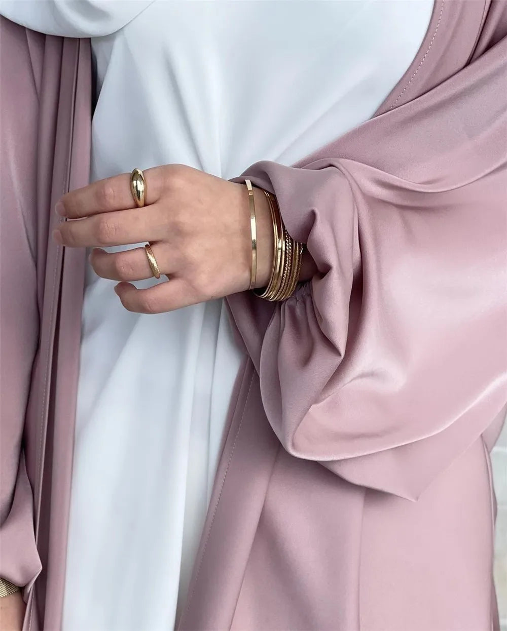 Silky Abaya - Rose