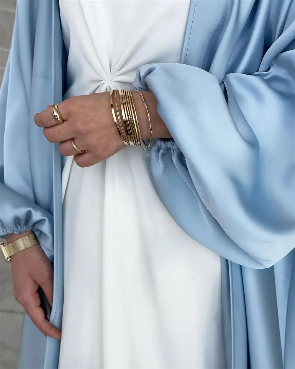 Silky Abaya - light blue