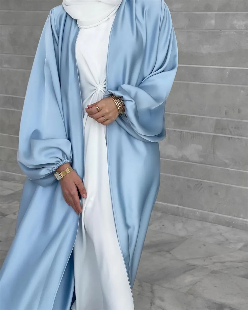 Silky Abaya - light blue